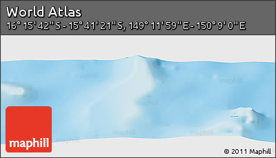 Physical Panoramic Map of the Area around 15° 58' 32" S, 149° 40' 30" E