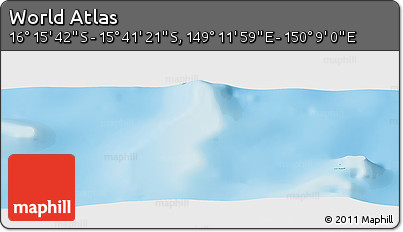 Physical Panoramic Map of the Area around 15° 58' 32" S, 149° 40' 30" E