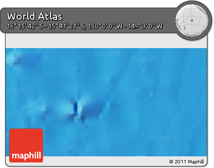 Physical 3D Map of the Area around 15° 58' 32" S, 149° 31' 30" W