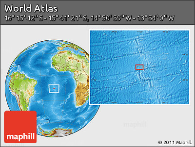 Physical Location Map of the Area around 15° 58' 32" S, 14° 22' 30" W