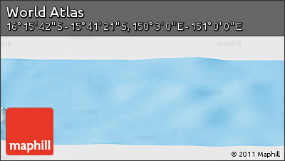 Physical Panoramic Map of the Area around 15° 58' 32" S, 150° 31' 30" E