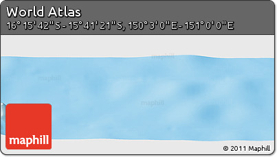 Physical Panoramic Map of the Area around 15° 58' 32" S, 150° 31' 30" E