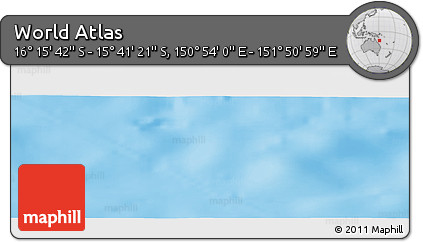 Physical Panoramic Map of the Area around 15° 58' 32" S, 151° 22' 30" E