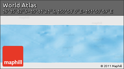 Physical Panoramic Map of the Area around 15° 58' 32" S, 151° 22' 30" E