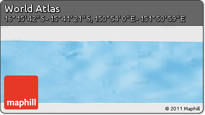 Physical Panoramic Map of the Area around 15° 58' 32" S, 151° 22' 30" E