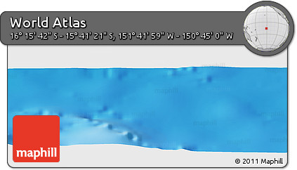 Shaded Relief Panoramic Map of the Area around 15° 58' 32" S, 151° 13' 29" W