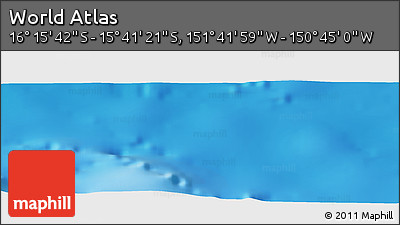 Shaded Relief Panoramic Map of the Area around 15° 58' 32" S, 151° 13' 29" W