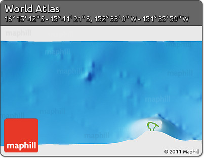 Physical 3D Map of the Area around 15° 58' 32" S, 152° 4' 29" W