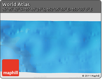 Physical 3D Map of the Area around 15° 58' 32" S, 153° 4' 29" E