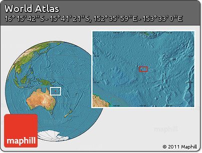 Satellite Location Map of the Area around 15° 58' 32" S, 153° 4' 29" E