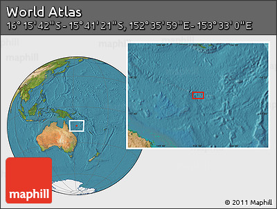 Satellite Location Map of the Area around 15° 58' 32" S, 153° 4' 29" E