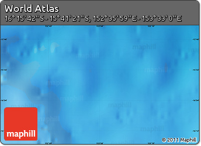 Physical Map of the Area around 15° 58' 32" S, 153° 4' 29" E