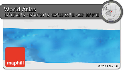 Physical Panoramic Map of the Area around 15° 58' 32" S, 153° 4' 29" E