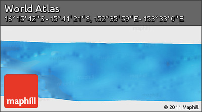 Physical Panoramic Map of the Area around 15° 58' 32" S, 153° 4' 29" E