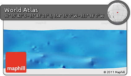 Physical Panoramic Map of the Area around 15° 58' 32" S, 153° 46' 30" W