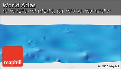 Physical Panoramic Map of the Area around 15° 58' 32" S, 153° 46' 30" W