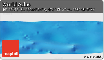 Physical Panoramic Map of the Area around 15° 58' 32" S, 153° 46' 30" W