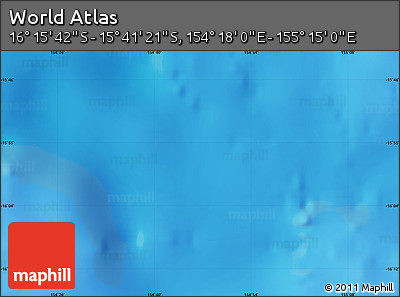 Physical Map of the Area around 15° 58' 32" S, 154° 46' 30" E