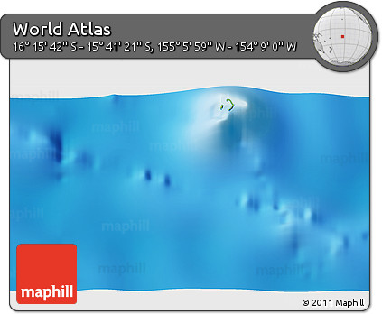 Physical 3D Map of the Area around 15° 58' 32" S, 154° 37' 30" W