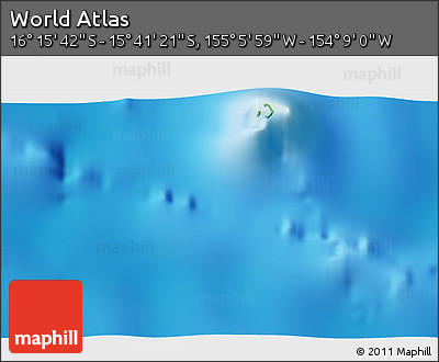 Physical 3D Map of the Area around 15° 58' 32" S, 154° 37' 30" W