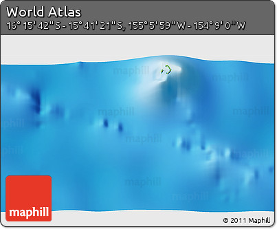 Physical 3D Map of the Area around 15° 58' 32" S, 154° 37' 30" W