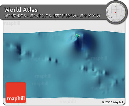Satellite 3D Map of the Area around 15° 58' 32" S, 154° 37' 30" W