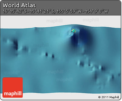 Satellite 3D Map of the Area around 15° 58' 32" S, 154° 37' 30" W