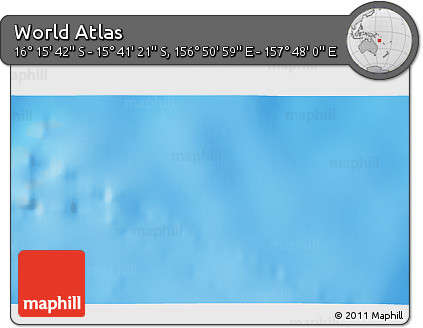 Physical 3D Map of the Area around 15° 58' 32" S, 157° 19' 29" E