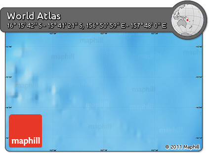 Physical Map of the Area around 15° 58' 32" S, 157° 19' 29" E