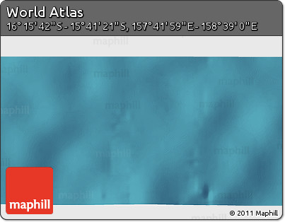 Satellite 3D Map of the Area around 15° 58' 32" S, 158° 10' 30" E