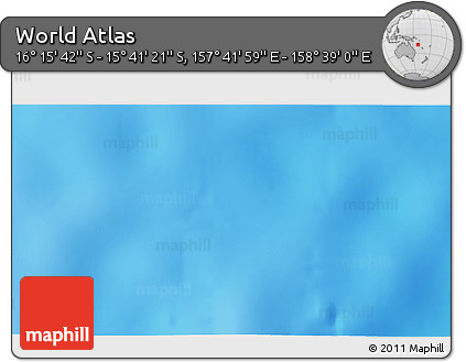 Shaded Relief 3D Map of the Area around 15° 58' 32" S, 158° 10' 30" E