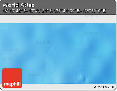 Shaded Relief 3D Map of the Area around 15° 58' 32" S, 158° 10' 30" E