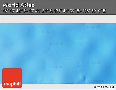 Shaded Relief 3D Map of the Area around 15° 58' 32" S, 158° 10' 30" E