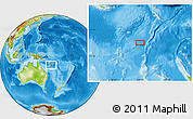 Physical Location Map of the area around 15° 58' 32" S, 158° 10' 30" E