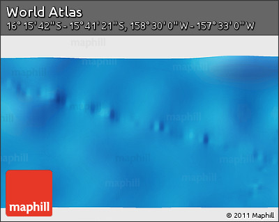 Physical 3D Map of the Area around 15° 58' 32" S, 158° 1' 30" W
