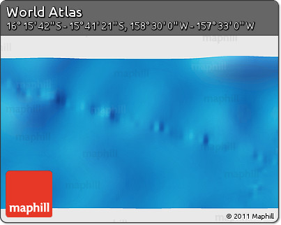 Physical 3D Map of the Area around 15° 58' 32" S, 158° 1' 30" W