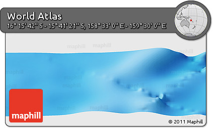 Physical Panoramic Map of the Area around 15° 58' 32" S, 159° 1' 30" E