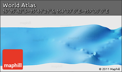 Physical Panoramic Map of the Area around 15° 58' 32" S, 159° 1' 30" E