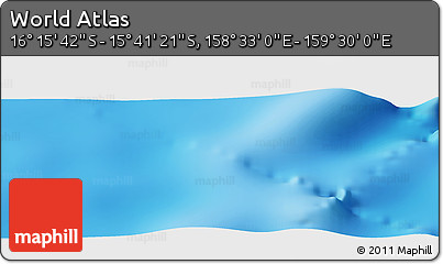 Physical Panoramic Map of the Area around 15° 58' 32" S, 159° 1' 30" E