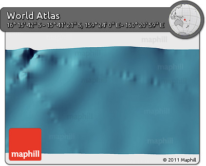 Satellite 3D Map of the Area around 15° 58' 32" S, 159° 52' 30" E