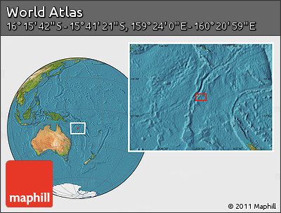 Satellite Location Map of the Area around 15° 58' 32" S, 159° 52' 30" E