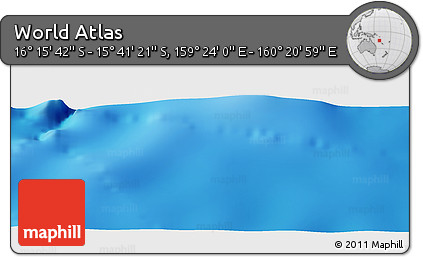 Physical Panoramic Map of the Area around 15° 58' 32" S, 159° 52' 30" E
