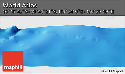 Physical Panoramic Map of the Area around 15° 58' 32" S, 159° 52' 30" E
