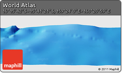 Physical Panoramic Map of the Area around 15° 58' 32" S, 159° 52' 30" E
