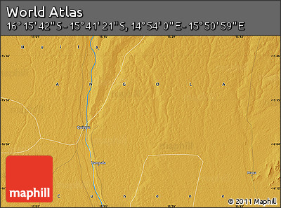 Physical Map of the Area around 15° 58' 32" S, 15° 22' 30" E