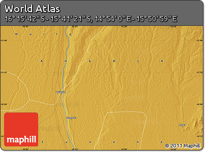 Physical Map of the Area around 15° 58' 32" S, 15° 22' 30" E