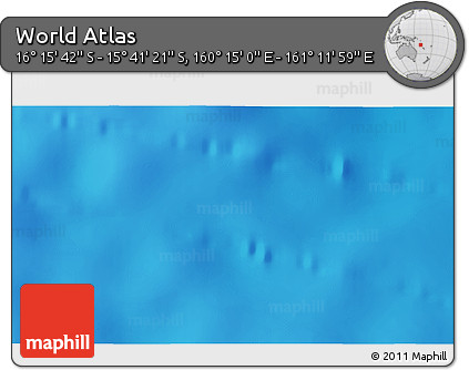 Physical 3D Map of the Area around 15° 58' 32" S, 160° 43' 29" E
