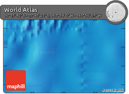 Physical Map of the Area around 15° 58' 32" S, 161° 25' 30" W