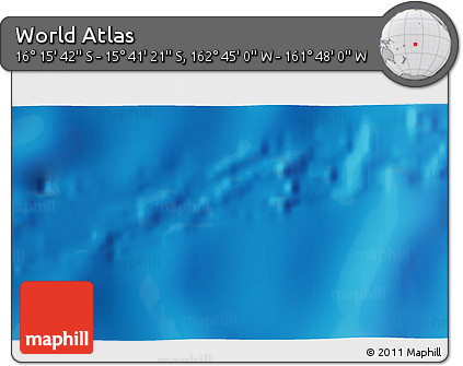 Physical 3D Map of the Area around 15° 58' 32" S, 162° 16' 30" W