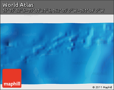 Physical 3D Map of the Area around 15° 58' 32" S, 162° 16' 30" W